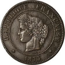 Coin, France, Cérès, 5 Centimes, 1873, Bordeaux, EF(40-45), Bronze, KM:821.2