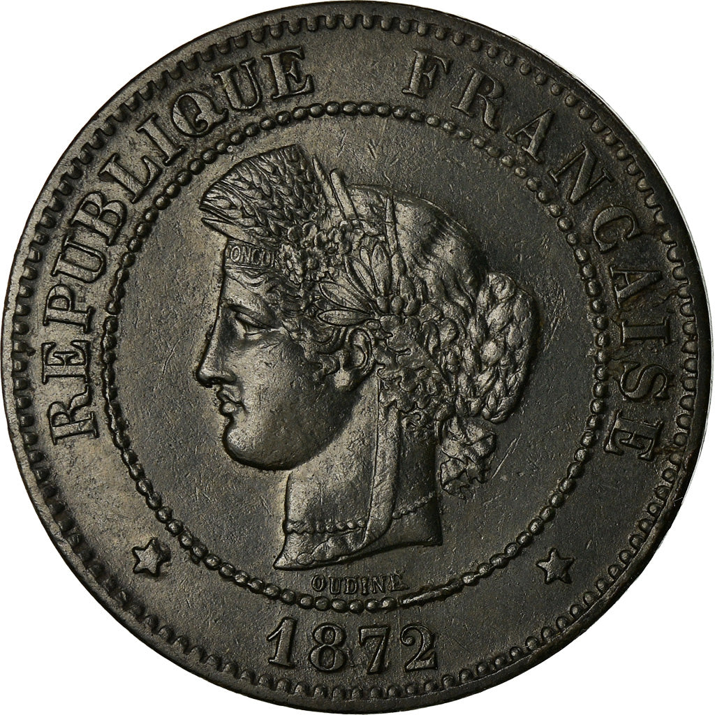 Monnaie, France, Cérès, 5 Centimes, 1872, Paris, TTB, Bronze, Gadoury:157a