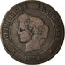 Coin, France, Cérès, 5 Centimes, 1874, Bordeaux, VF(20-25), Bronze, KM:821.2