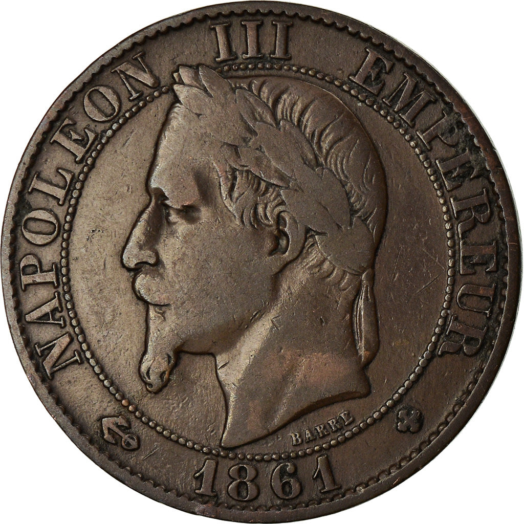Monnaie, France, Napoleon III, 5 Centimes, 1861, Strasbourg, TB+, Gad 155
