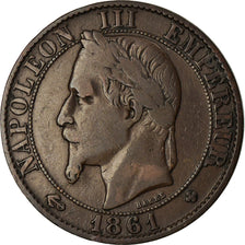Monnaie, France, Napoleon III, 5 Centimes, 1861, Strasbourg, TB+, Gad 155