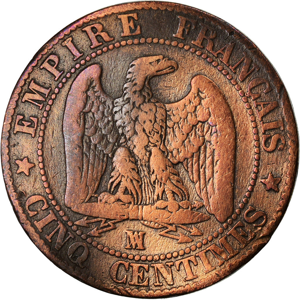 Monnaie, France, Napoleon III, 5 Centimes, 1856, Marseille, TB, Gad 152