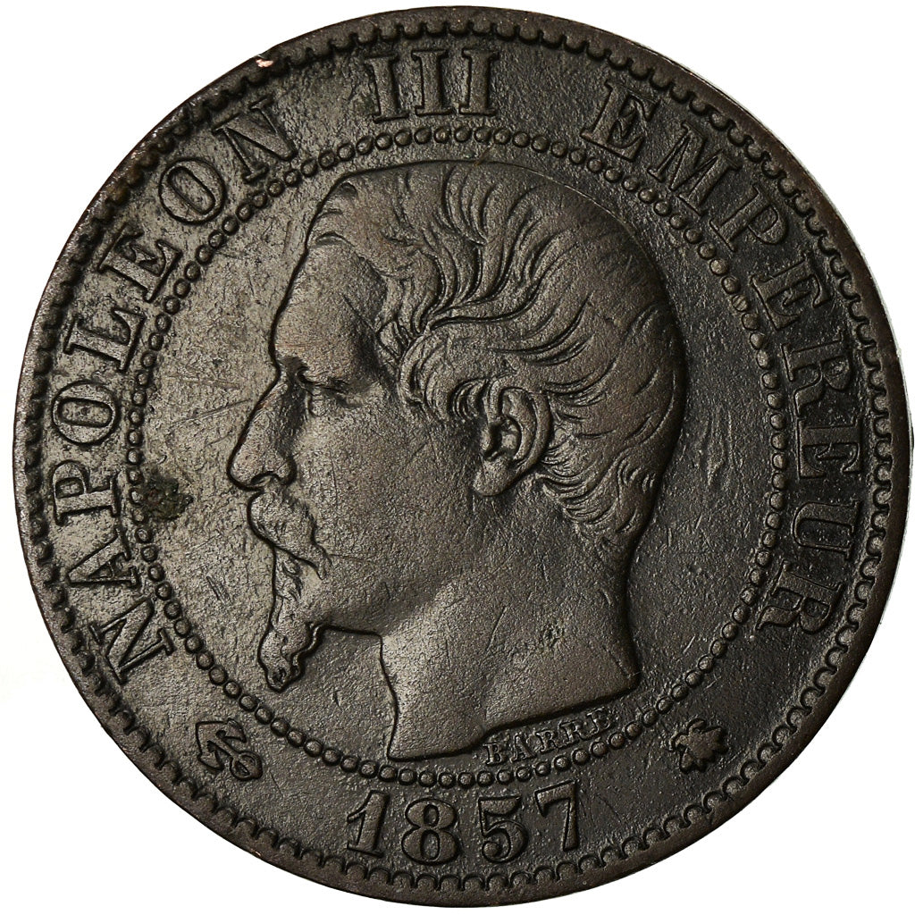 Münze, Frankreich, Napoleon III, 5 Centimes, 1857, Strasbourg, Rare, S+