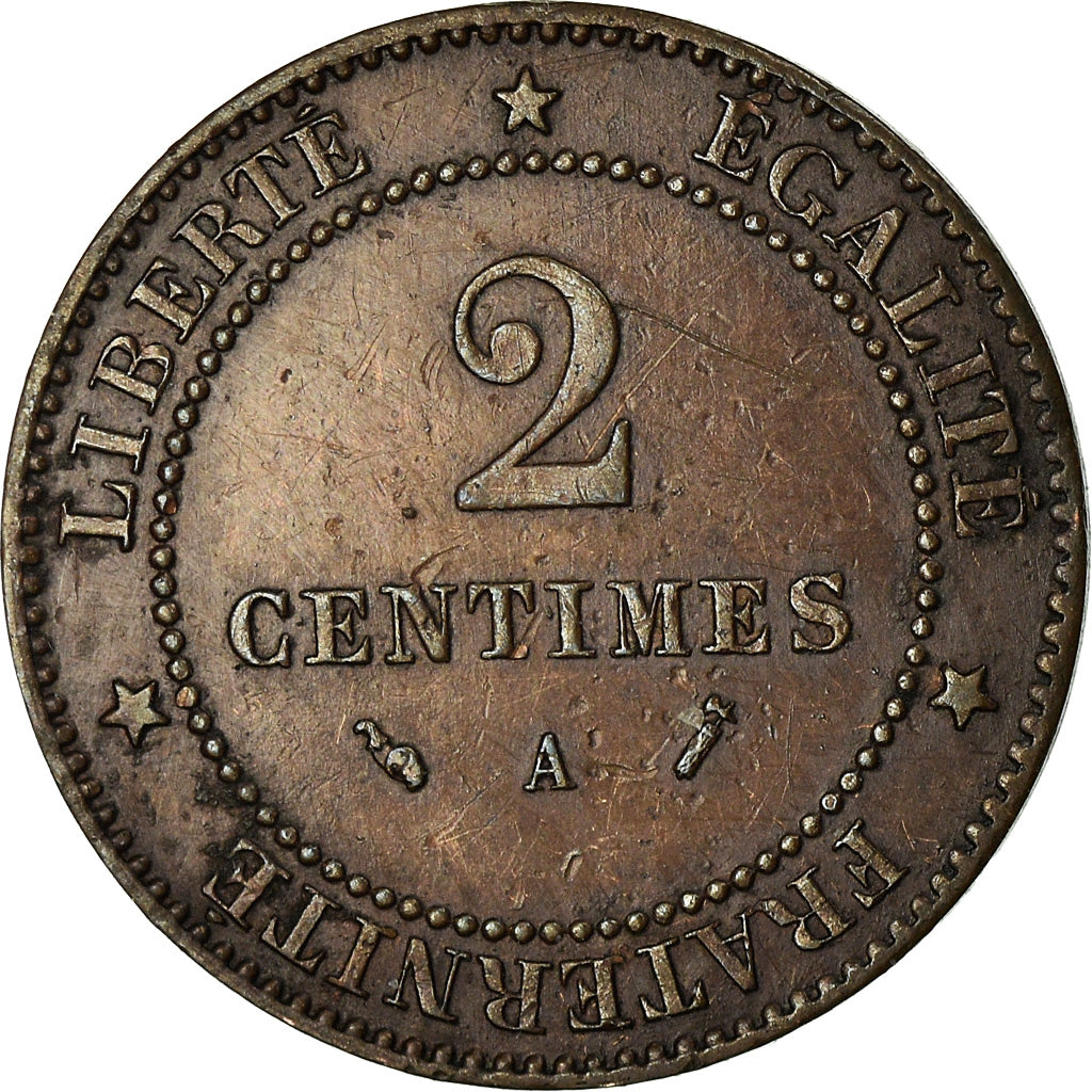 Coin, France, Cérès, 2 Centimes, 1894, Paris, Rare, EF(40-45), Bronze, KM 827.1