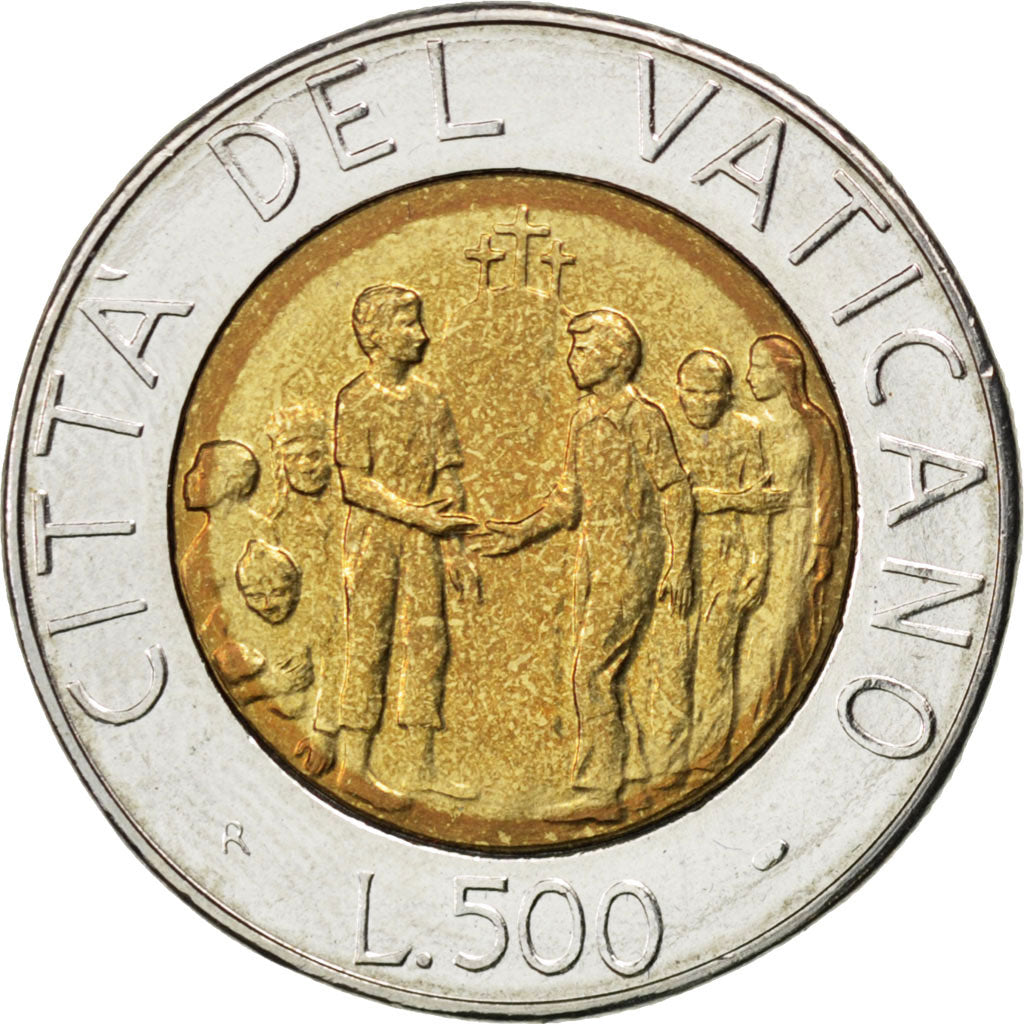 VATICAN CITY, 500 Lire, 1994, KM #257, MS(63), Bi-Metallic, 25.8, 6.80