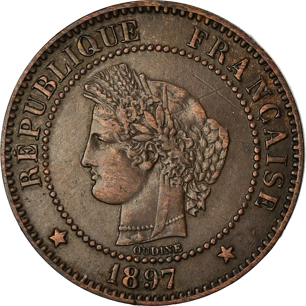 Monnaie, France, Cérès, 2 Centimes, 1897, Paris, TTB, Bronze, Gadoury:105
