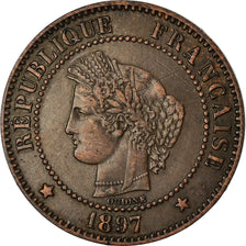 Monnaie, France, Cérès, 2 Centimes, 1897, Paris, TTB, Bronze, Gadoury:105