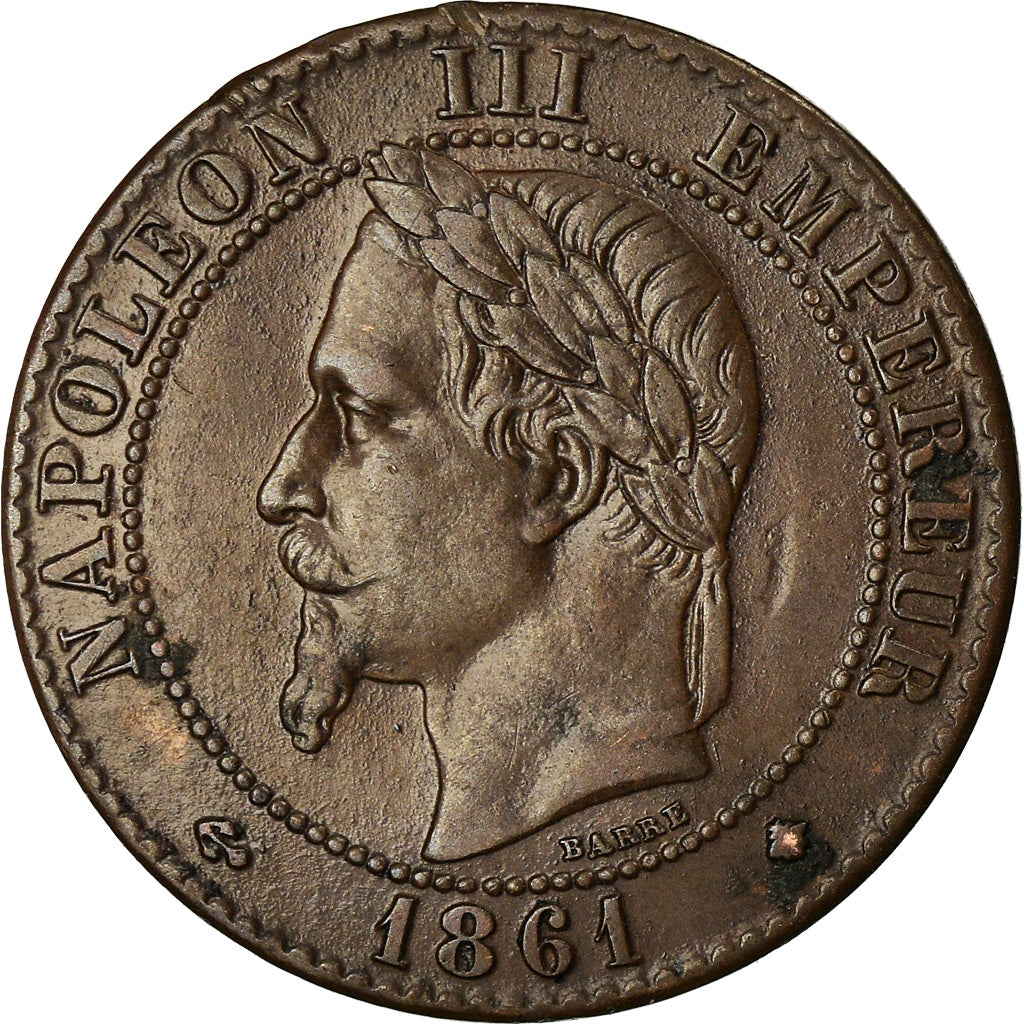 Moneta, Francia, Napoleon III, 2 Centimes, 1861, Paris, BB