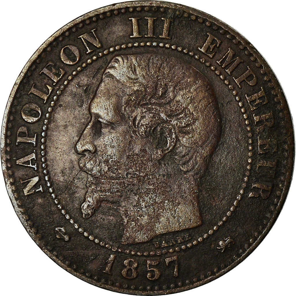 Coin, France, Napoleon III, 2 Centimes, 1857, Lyon, VF(30-35), KM 776.4