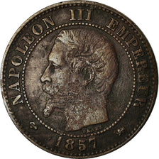 Coin, France, Napoleon III, 2 Centimes, 1857, Lyon, VF(30-35), KM 776.4