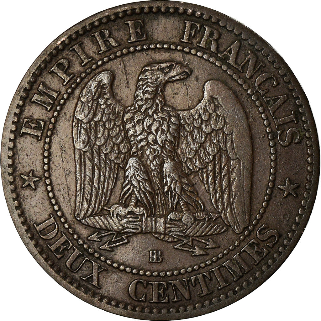 Moeda, França, Napoleon III, 2 Centimes, 1861, Strasbourg, EF(40-45)
