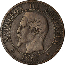 Moneda, Francia, Napoleon III, 2 Centimes, 1855, Paris, BC+