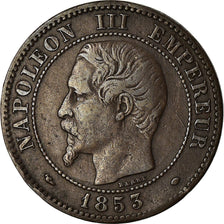 Moneda, Francia, Napoleon III, Napoléon III, 2 Centimes, 1853, Marseille, BC+