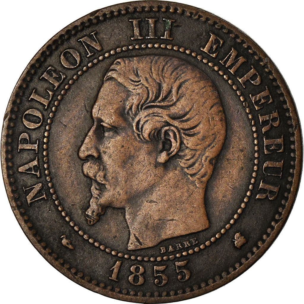 Coin, France, Napoleon III, 2 Centimes, 1855, Bordeaux, VF(30-35), KM 776.5