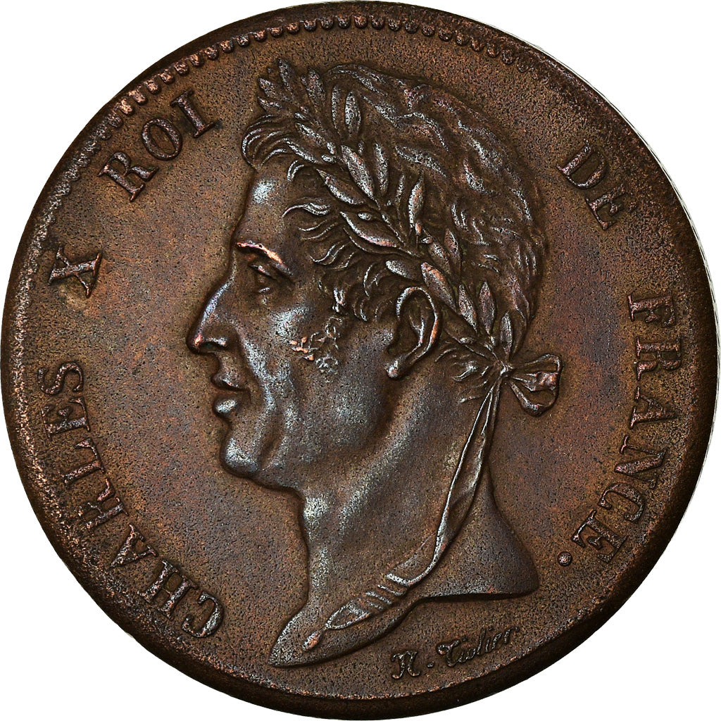 Moneta, Colonie francesi, Charles X, 5 Centimes, 1830, Paris, SPL-, Bronzo