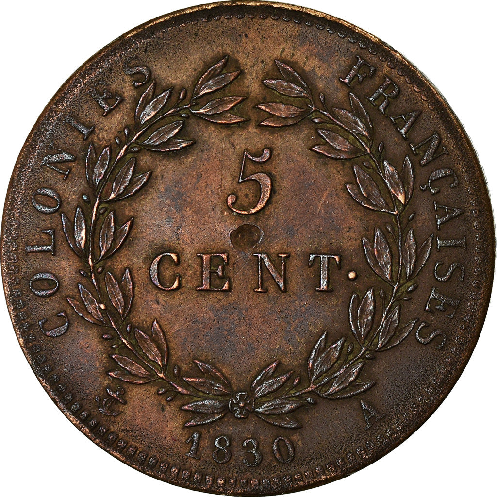 Moneta, Colonie francesi, Charles X, 5 Centimes, 1830, Paris, SPL-, Bronzo