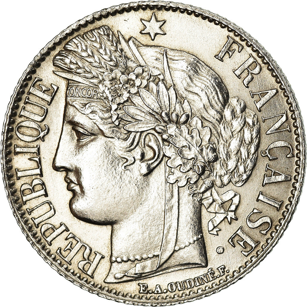 Coin, France, Cérès, Franc, 1888, Paris, MS(60-62), Silver, KM:822.1