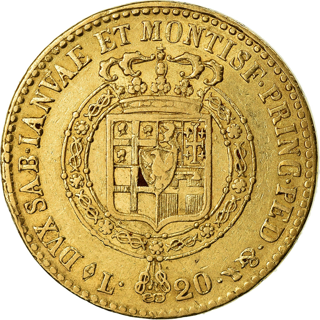 Munten, SARDINIA, Vittorio Emanuele I, 20 Lire, 1818, Torino, ZF+