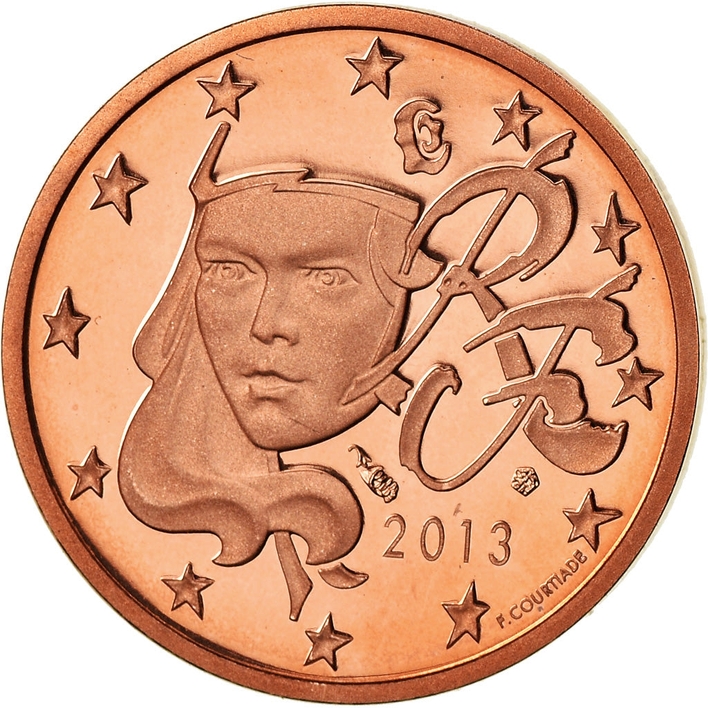 Frankreich, Euro Cent, 2013, Proof / BE, STGL, Copper Plated Steel, Gadoury:1