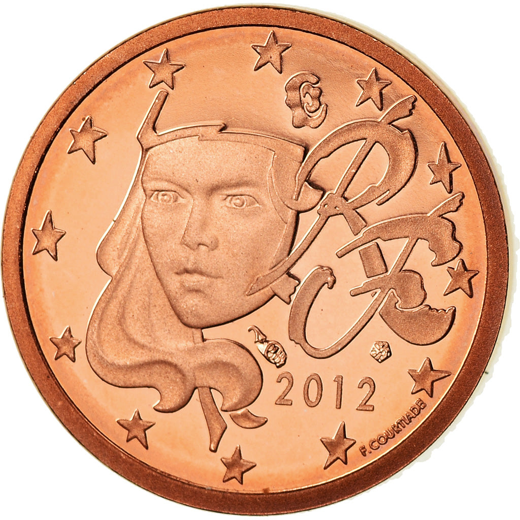 Francia, Euro Cent, 2012, Proof / BE, FDC, Acciaio placcato rame, Gadoury:1