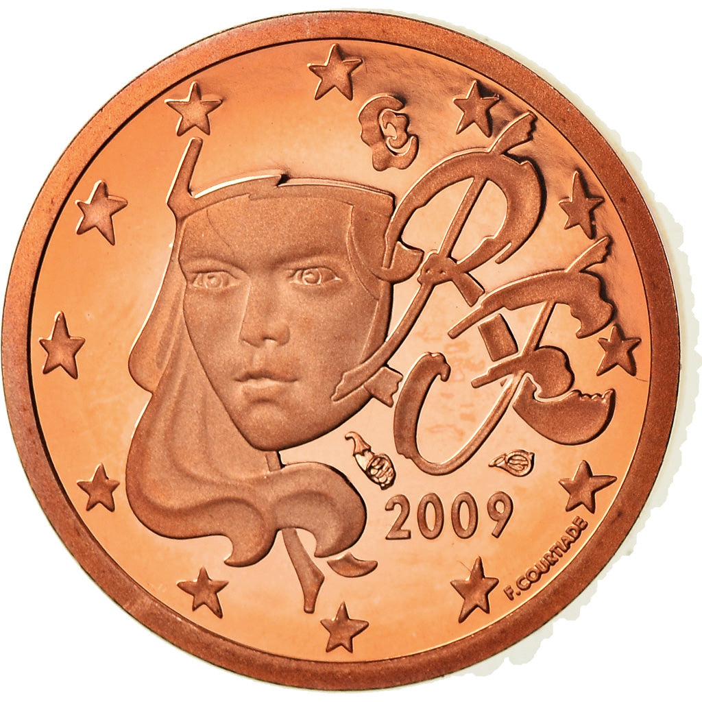 Frankrijk, Euro Cent, 2009, Proof / BE, FDC, Copper Plated Steel, Gadoury:1
