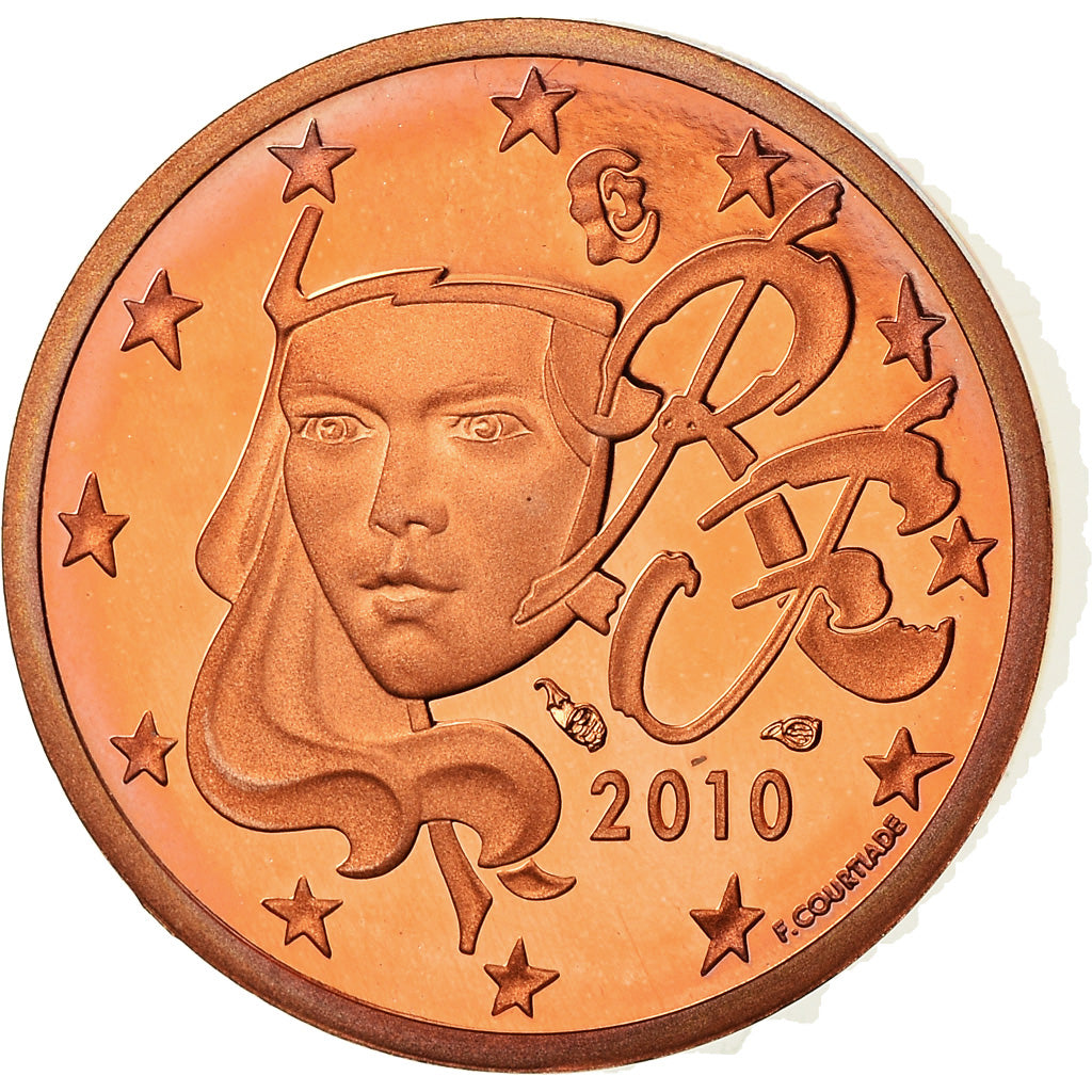 Frankrijk, 2 Euro Cent, 2010, Proof / BE, FDC, Copper Plated Steel, Gadoury:2
