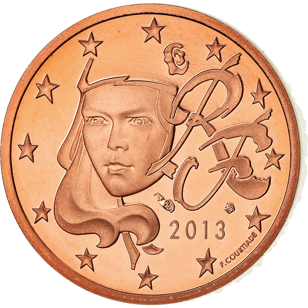 France, 2 Euro Cent, 2013, Proof / BE, MS(65-70), Copper Plated Steel