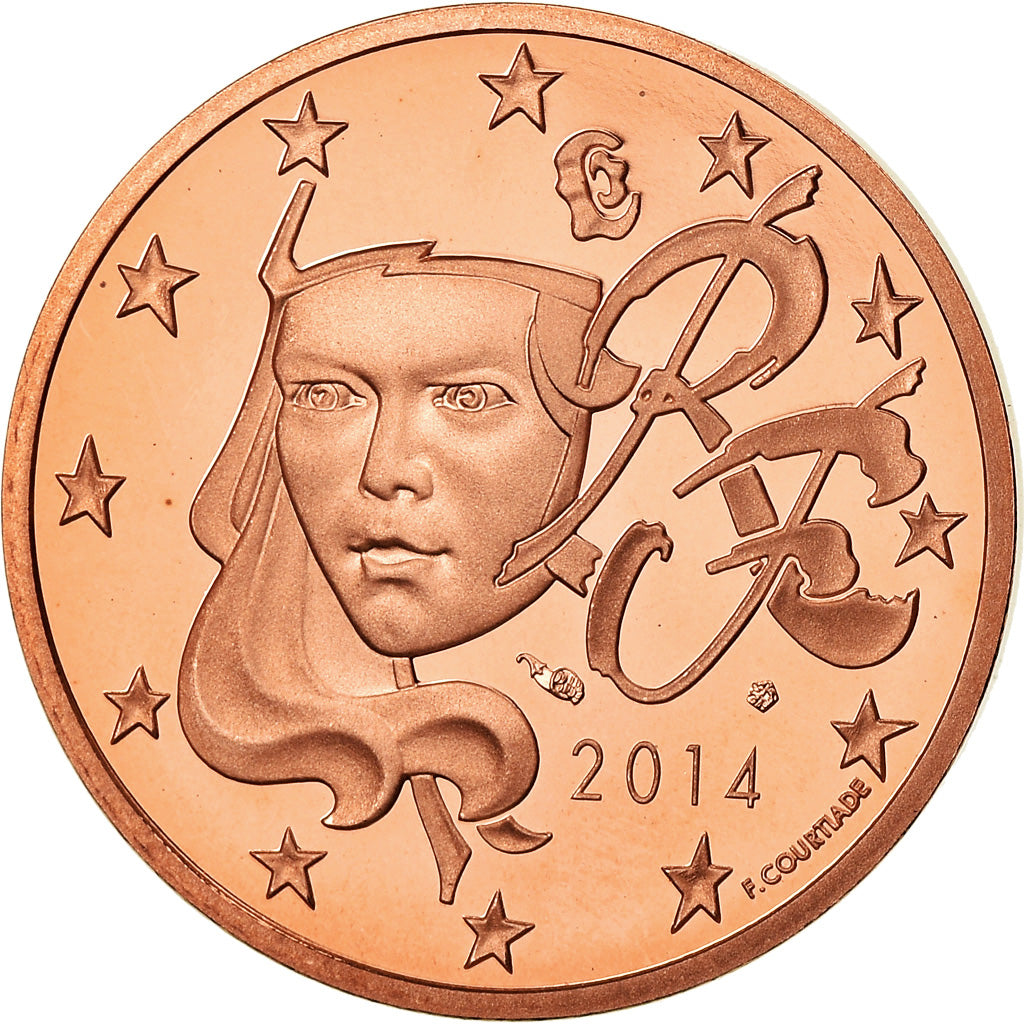France, 5 Euro Cent, 2014, Proof / BE, MS(65-70), Copper Plated Steel, Gadoury:3