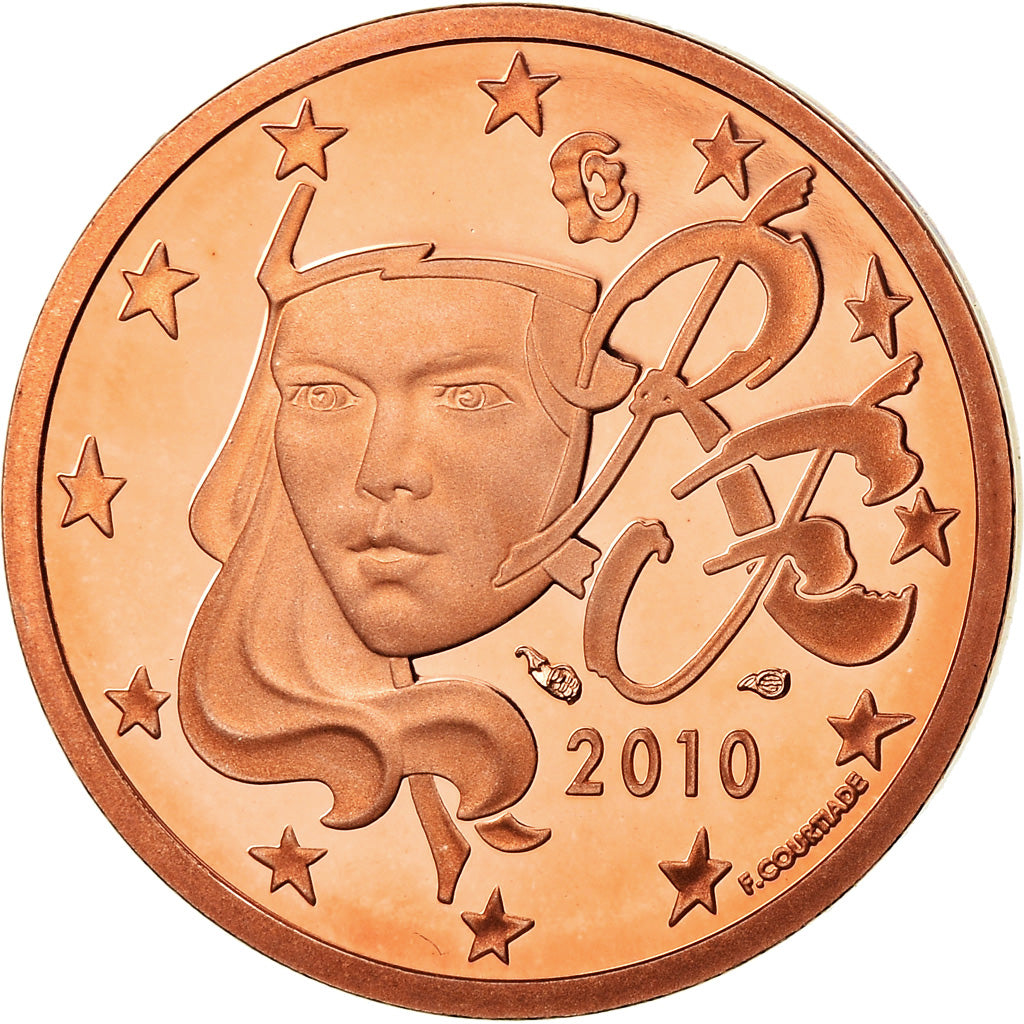 France, 5 Euro Cent, 2010, Proof / BE, MS(65-70), Copper Plated Steel