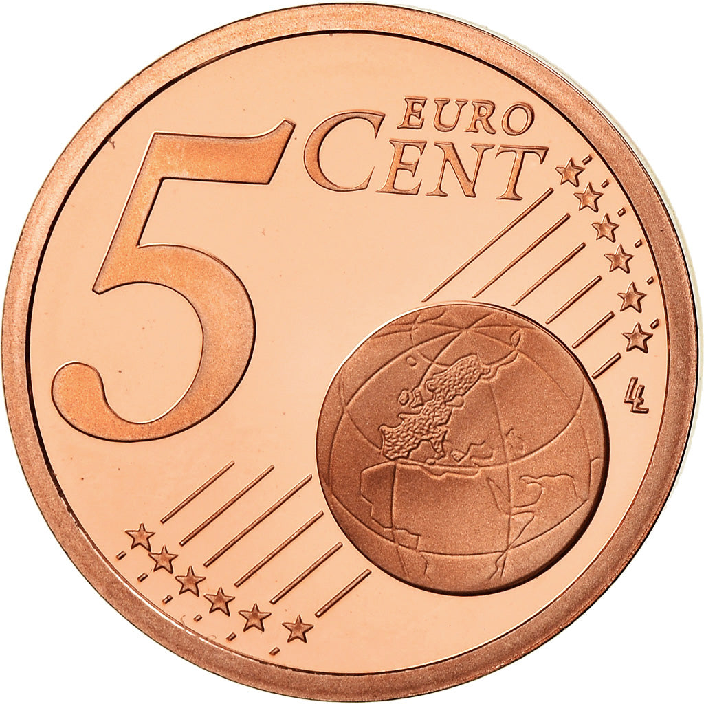France, 5 Euro Cent, 2010, Proof / BE, MS(65-70), Copper Plated Steel