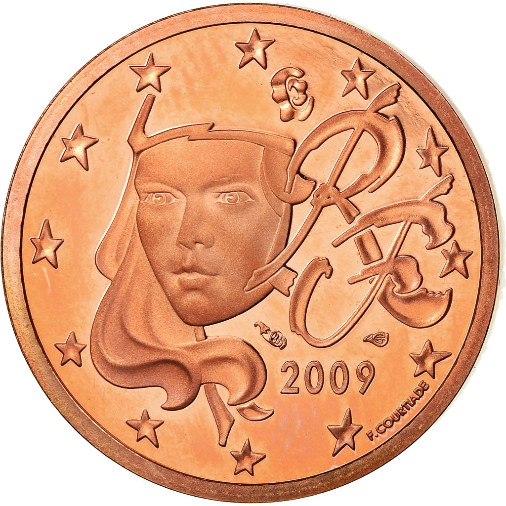 Frankrijk, 5 Euro Cent, 2009, Proof / BE, FDC, Copper Plated Steel, Gadoury:3