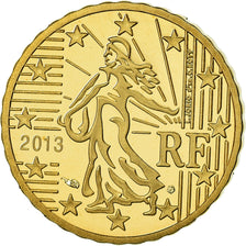 France, 10 Euro Cent, 2013, Proof / BE, MS(65-70), Brass, Gadoury:4b., KM:1410