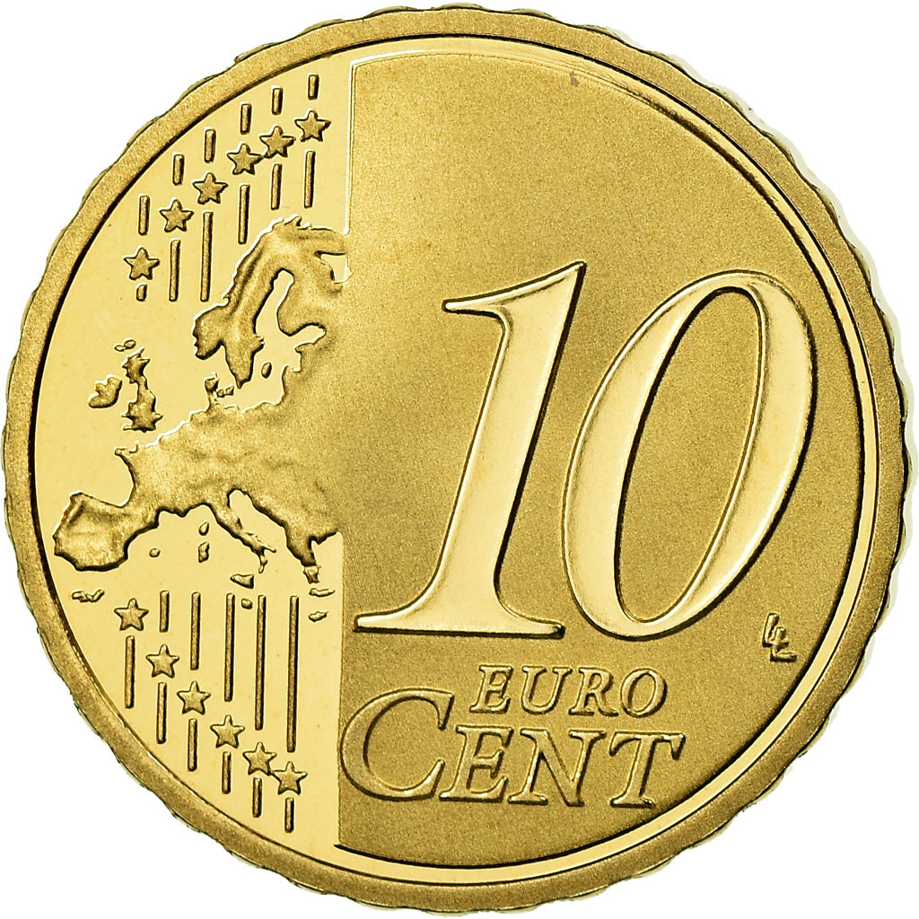 France, 10 Euro Cent, 2013, Proof / BE, MS(65-70), Brass, Gadoury:4b., KM:1410