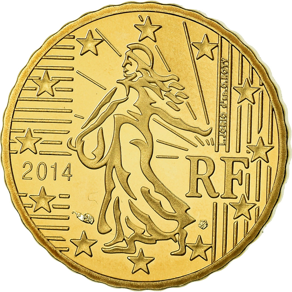 Frankrijk, 10 Euro Cent, 2014, Proof / BE, FDC, Tin, Gadoury:4b.