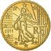 France, 10 Euro Cent, 2011, Proof / BE, MS(65-70), Brass, Gadoury:4b., KM:1410