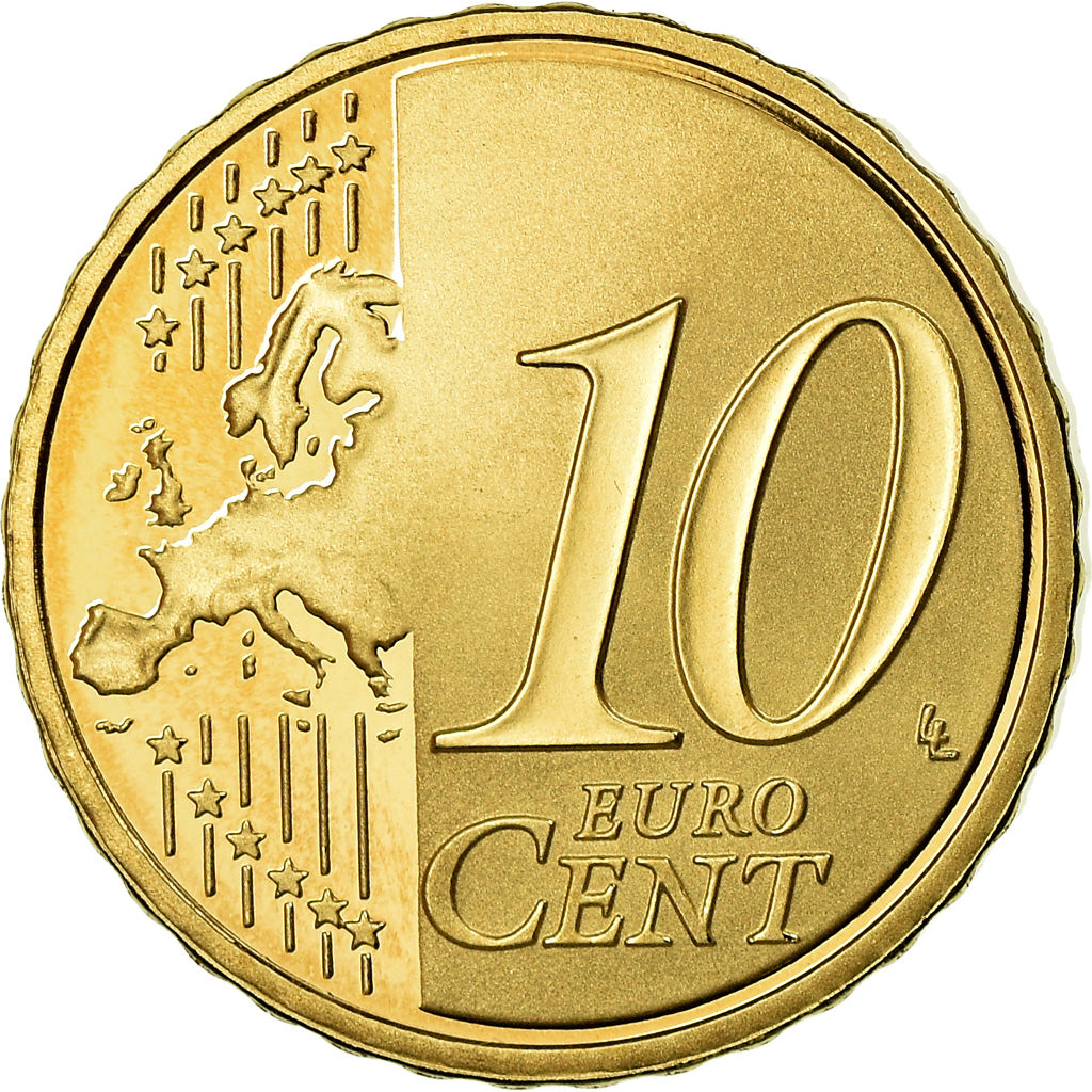 France, 10 Euro Cent, 2011, Proof / BE, MS(65-70), Brass, Gadoury:4b., KM:1410