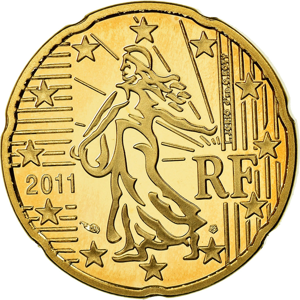 Frankrijk, 20 Euro Cent, 2011, Proof / BE, FDC, Tin, Gadoury:5a, KM:1411