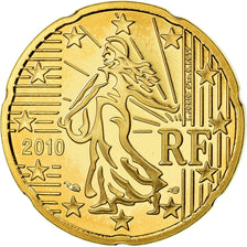 France, 20 Euro Cent, 2010, Proof / BE, MS(65-70), Brass, Gadoury:5a, KM:1411