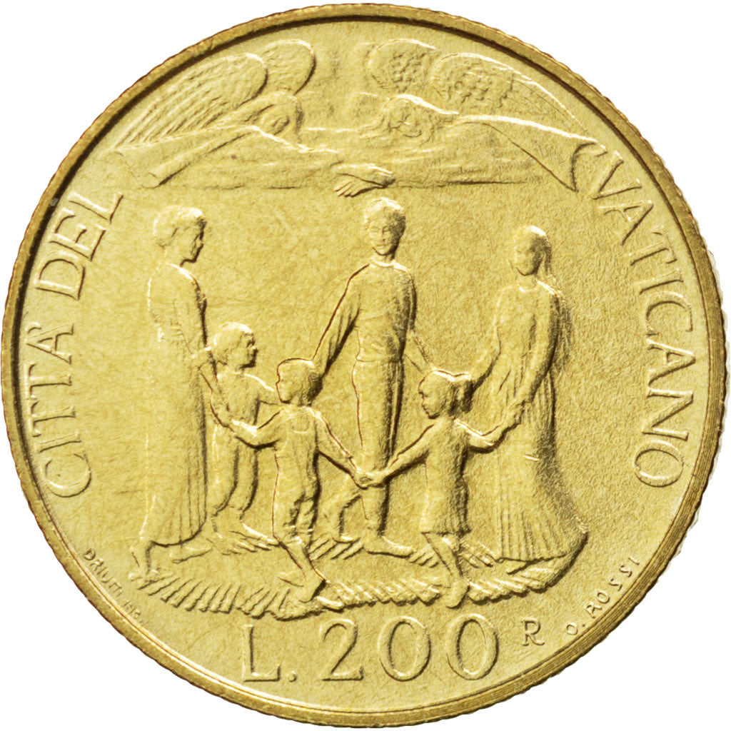 VATICAN CITY, 200 Lire, 1996, KM #276, MS(63), Aluminum-Bronze, 24, 5.01
