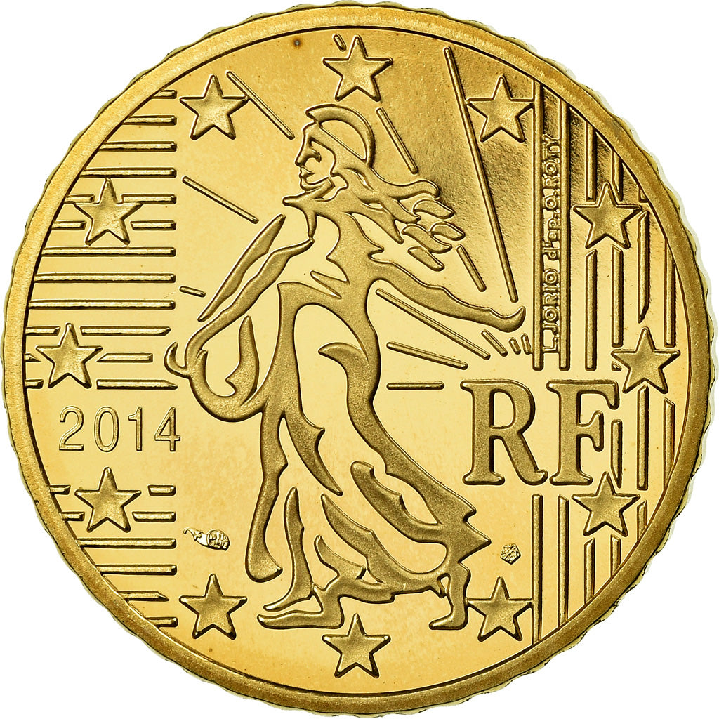 France, 50 Euro Cent, 2014, Proof / BE, MS(65-70), Brass, Gadoury:6a.