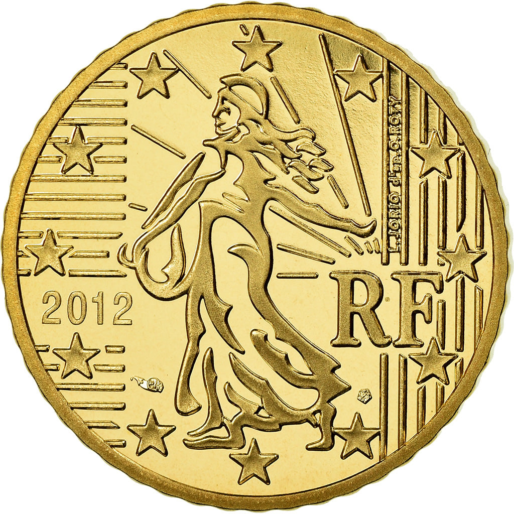 France, 50 Euro Cent, 2012, Proof / BE, MS(65-70), Brass, Gadoury:6a., KM:1412