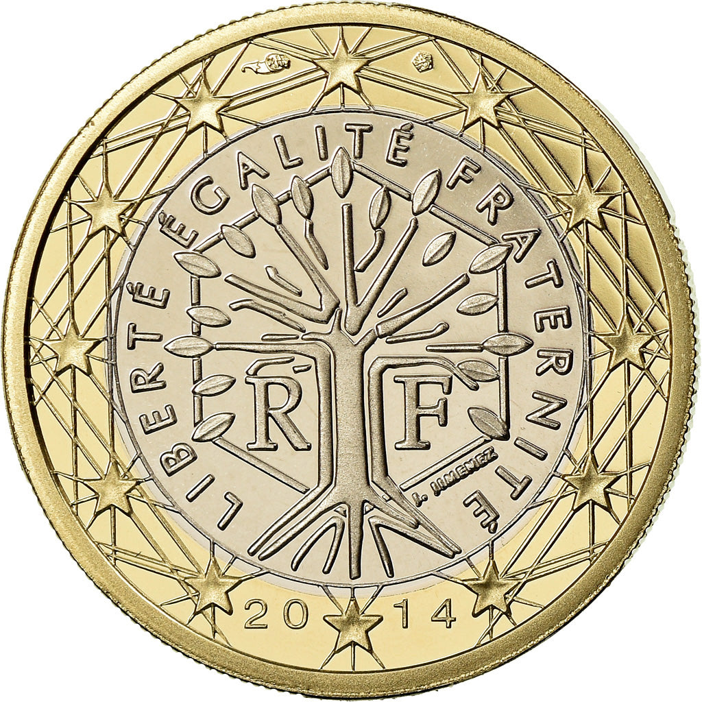 France, 1 Euro, 2014, Proof / BE, FDC, Bi-Metallic, Gadoury:7a.