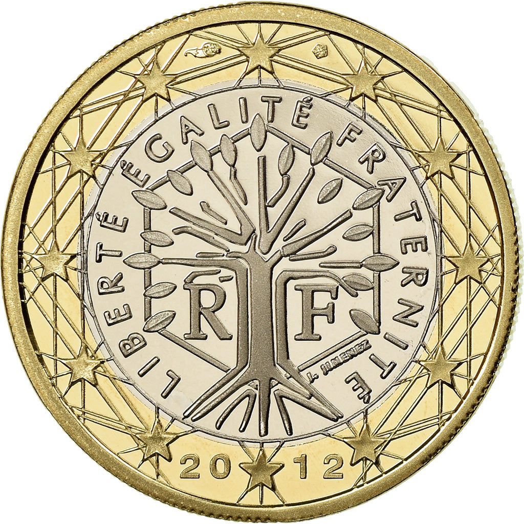 France, Euro, 2012, Proof / BE, MS(65-70), Bi-Metallic, Gadoury:7a., KM:1413