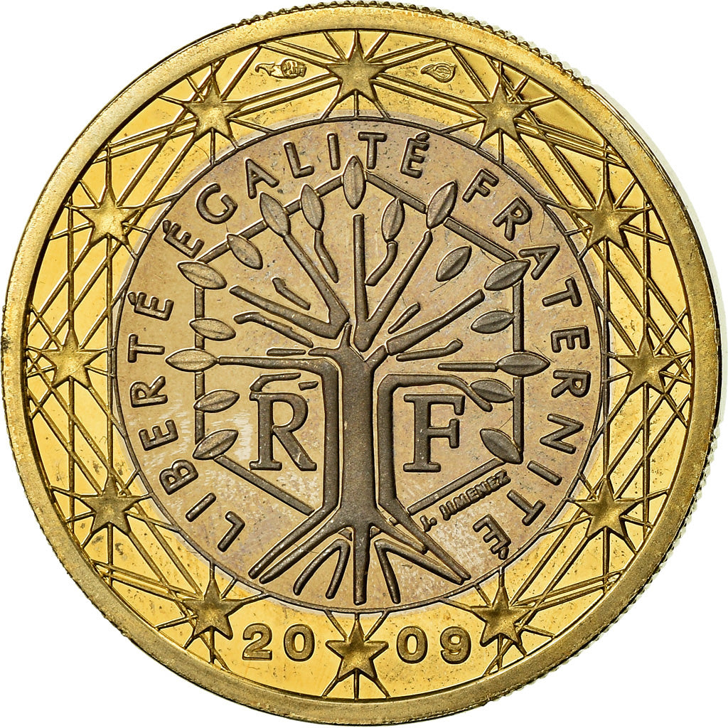France, Euro, 2009, Proof / BE, MS(65-70), Bi-Metallic, Gadoury:7a., KM:1413