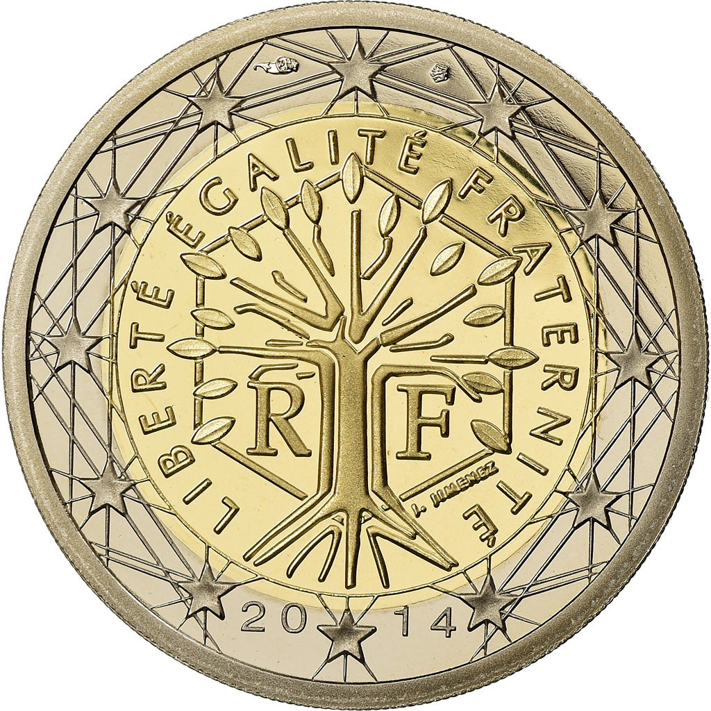 France, 2 Euro, 2014, Proof / BE, MS(65-70), Bi-Metallic, Gadoury:8a.