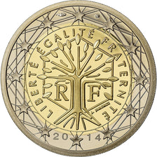 France, 2 Euro, 2014, Proof / BE, MS(65-70), Bi-Metallic, Gadoury:8a.