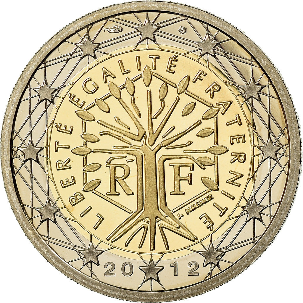 Frankreich, 2 Euro, 2012, Proof / BE, STGL, Bi-Metallic, Gadoury:8a., KM:1414