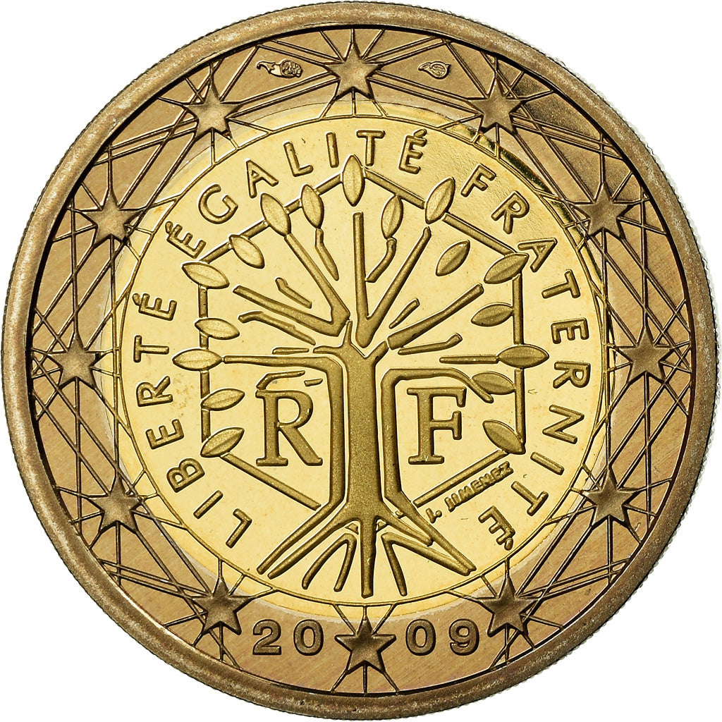 France, 2 Euro, 2009, Proof / BE, MS(65-70), Bi-Metallic, Gadoury:8a., KM:1414