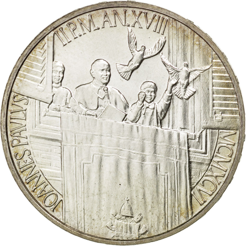 VATICAN CITY, 1000 Lire, 1996, KM #278, MS(63), Silver, 14.63
