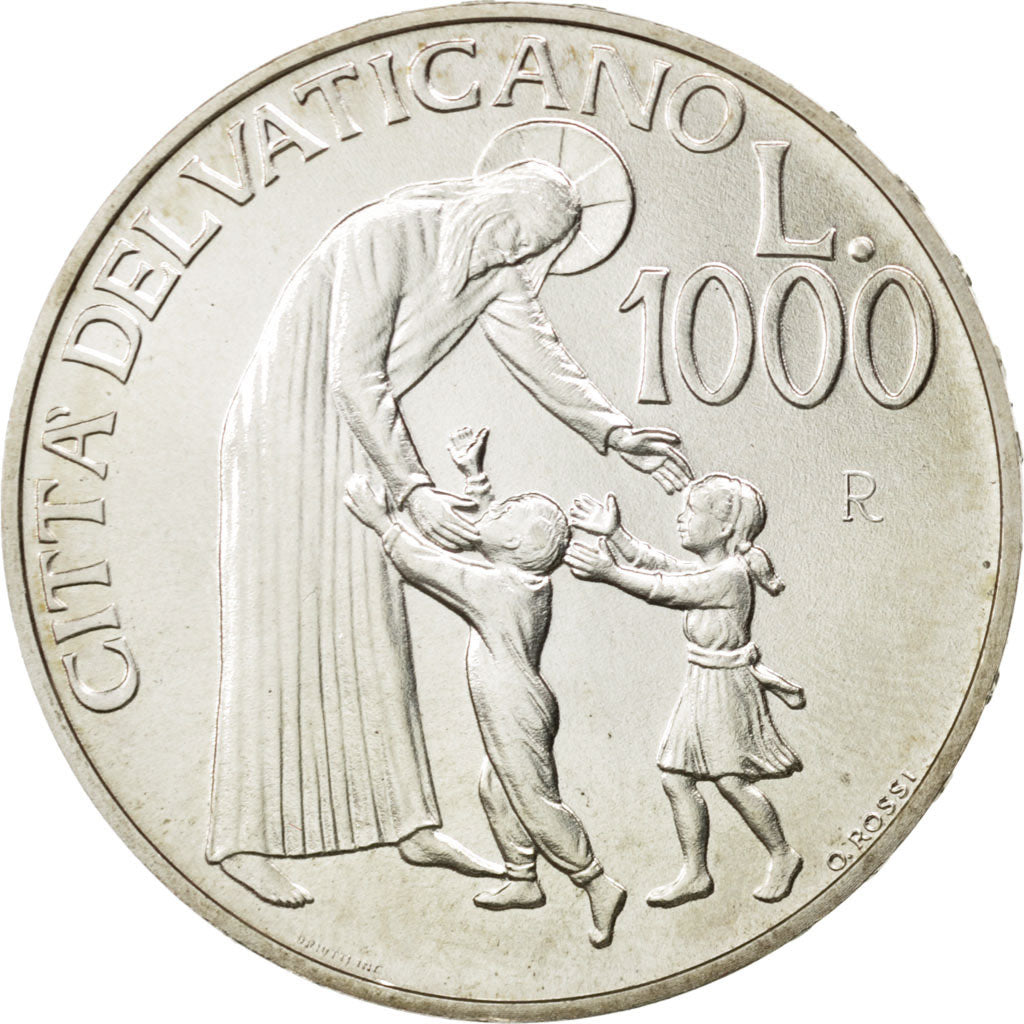 VATICAN CITY, 1000 Lire, 1996, KM #278, MS(63), Silver, 14.63